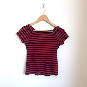 Anthropologie Nautical Striped Boatneck T-shirt
